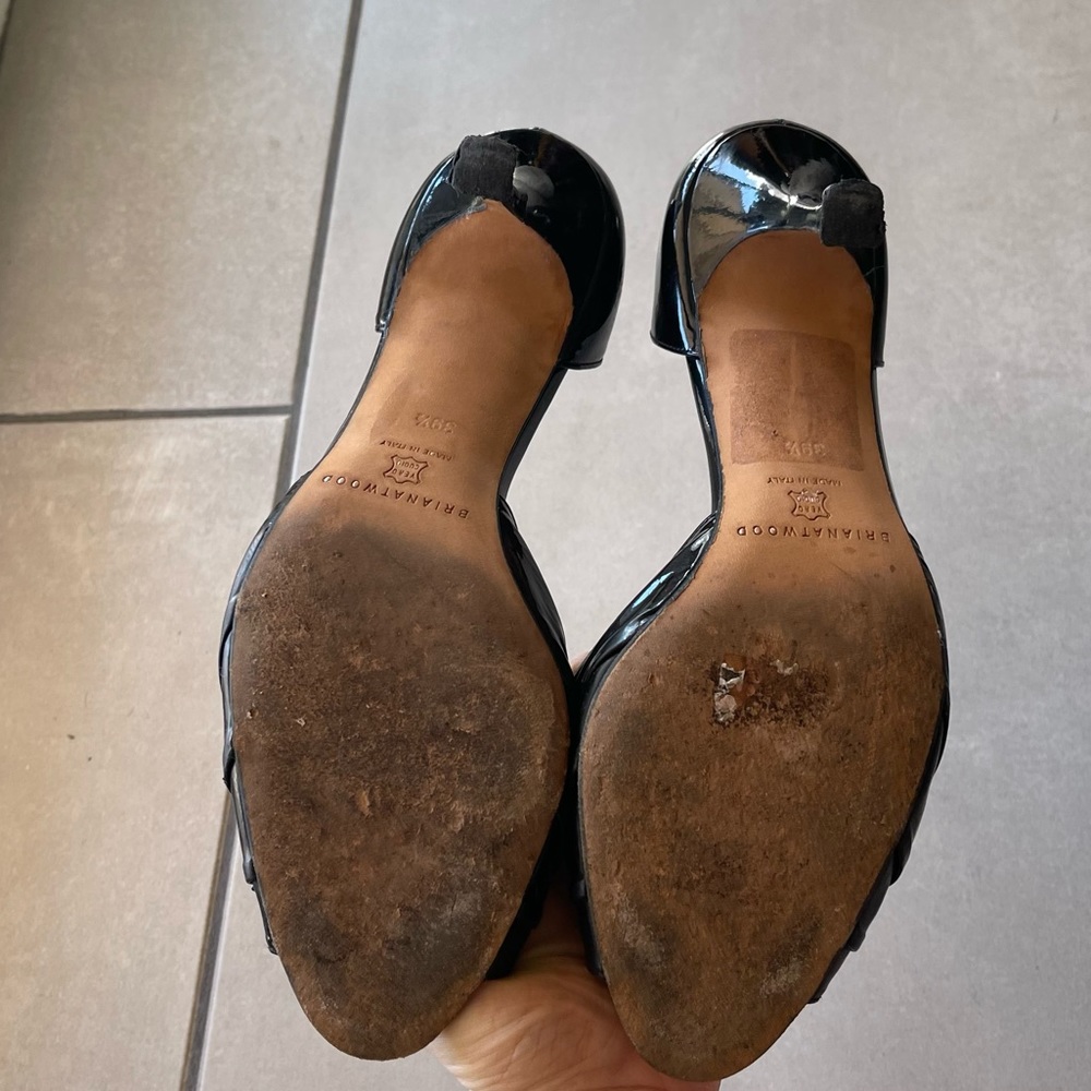 Brian Atwood Patent Peeptoe made jn Italy 39.5 8.5 - Picture 11 of 12